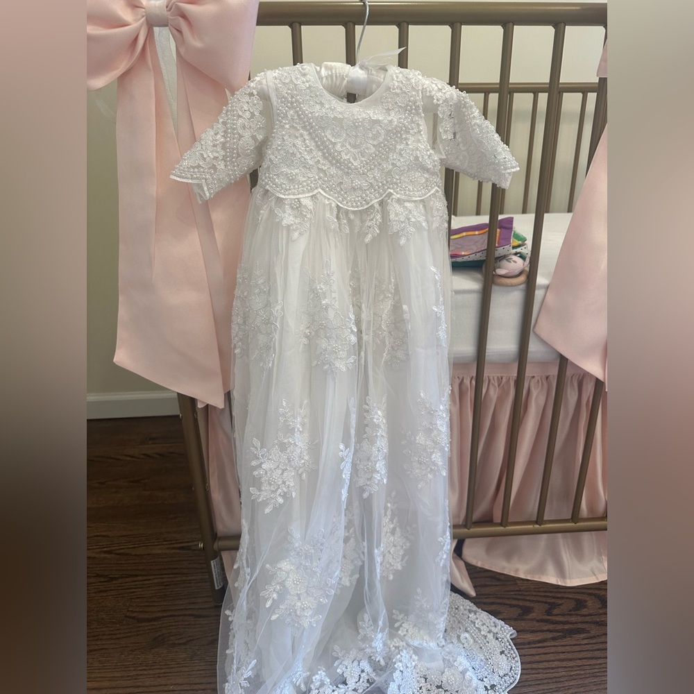 queen of hearts baptism/christening dress